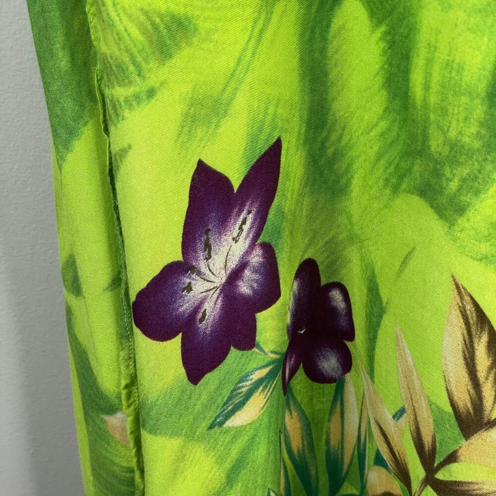 Vintage Jane Ashley Tropical Floral Maxi Dress 2X Vacation Cruise Travel Beach - Picture 4 of 9